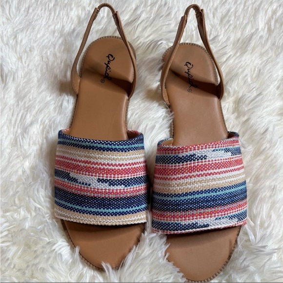 Qupid Desmond Slingback Sandal Blue Pink Size 6, 6.5, 7, 7.5, 8, 8.5, 9 - Picture 8 of 8